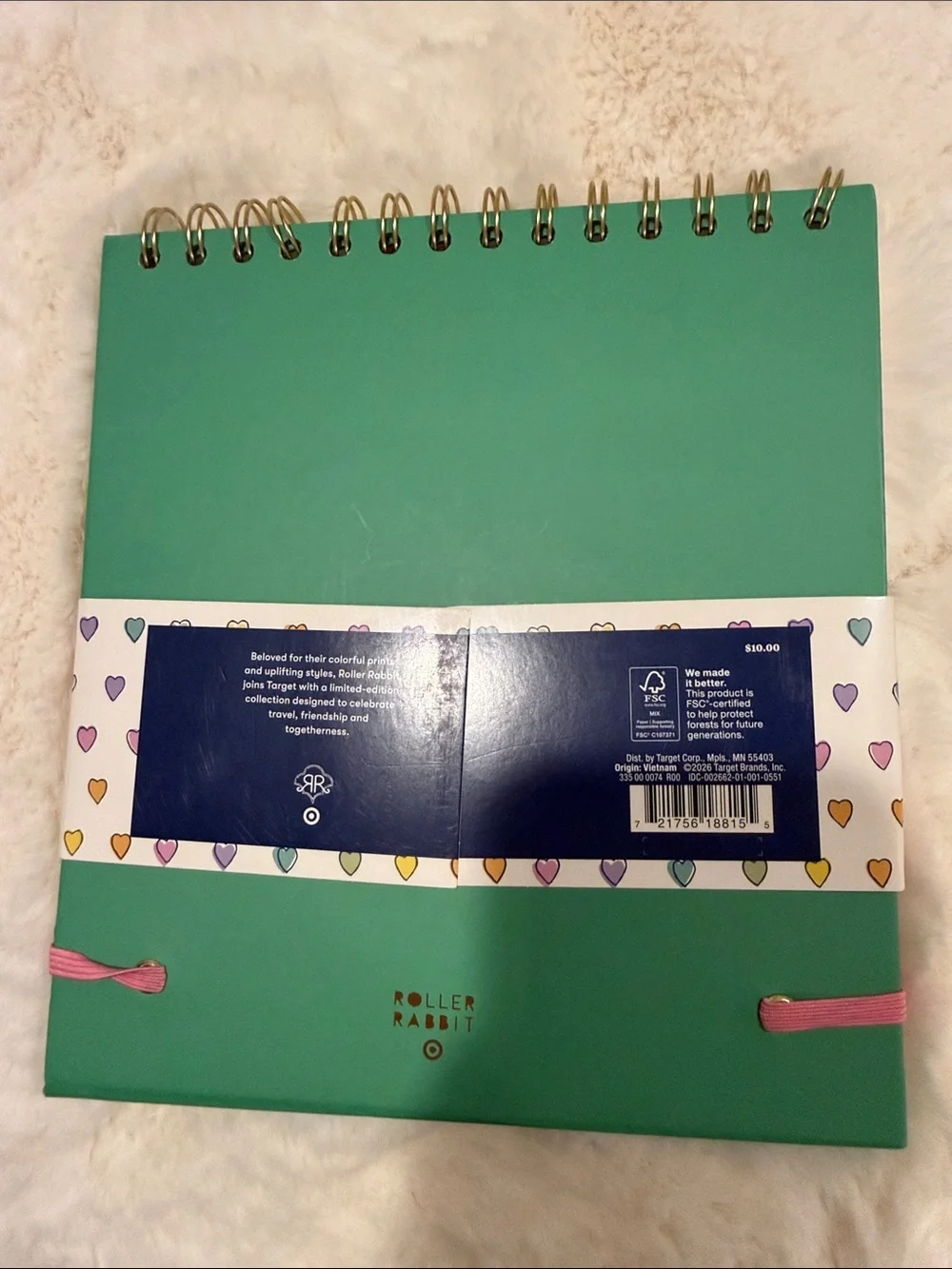 Roller Rabbit Travel Checklist Notebook in White with Multicolor Accents